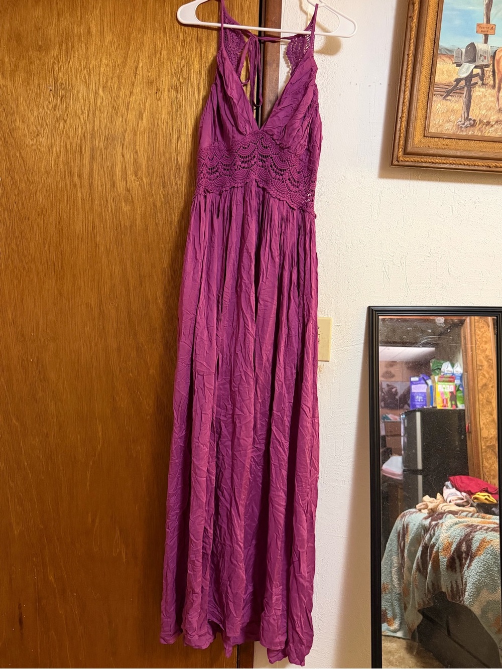 Windsor Fuchsia Lace-Detail Maxi Dress